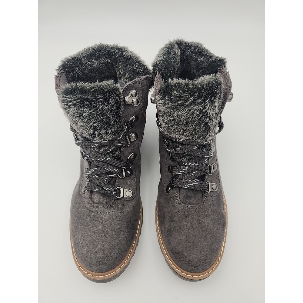 ANA A New Approach Boots Womens 9.5 M Nelson Shearling Winter Ankle Boot Grey - Picture 2 of 14